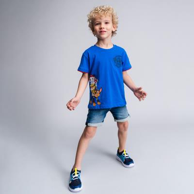 Camiseta Corta Single Jersey Punto Paw Patrol Azul 4 Años