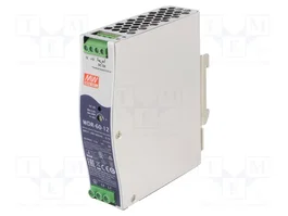 MEAN WELL WDR-60-12 Fuente de alimentación de impulso de 60W, 12VDC, 5A