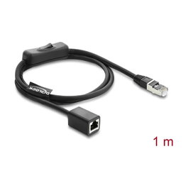 DeLOCK 81564 Prolongador Ethernet Cat6 F/UTP 1 m con interruptor