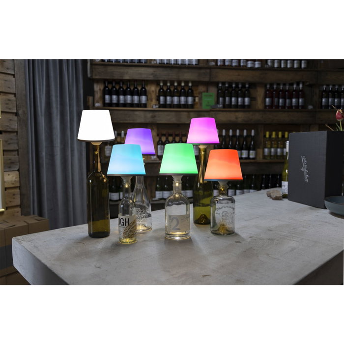 Rev Lamprusco Lámpara de Botella LED Inalámbrica con Blanco Cálido y RGB