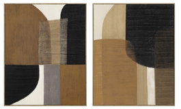 DKD Home Decor Cuadro Yute y PS Abstracto Surtido de 2 Piezas