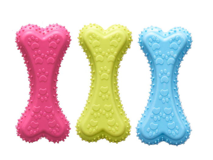 Mascow Hueso Plano de Silicona 12 cm Surtido Azul, Rosa, Verde (Set de 24)