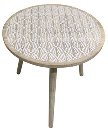 DKD Home Decor Pikoh Mesita Auxiliar Marron 50.5 x 47.5 x 50.5 cm