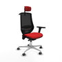 PIQUERAS Y CRESPO Silla de oficina Mardos con Mecanismo Sincro/Traslack, Rojo y Negro