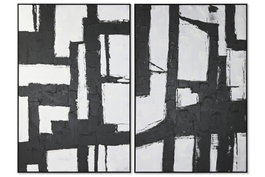 DKD Home Decor Cuadro Madera Abstracto Surtido de 2 piezas