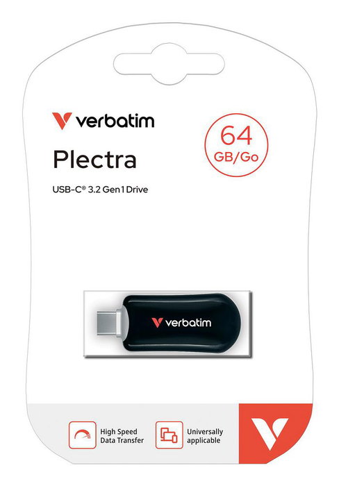 Verbatim Plectra USB-C Flash Drive 64GB Negro