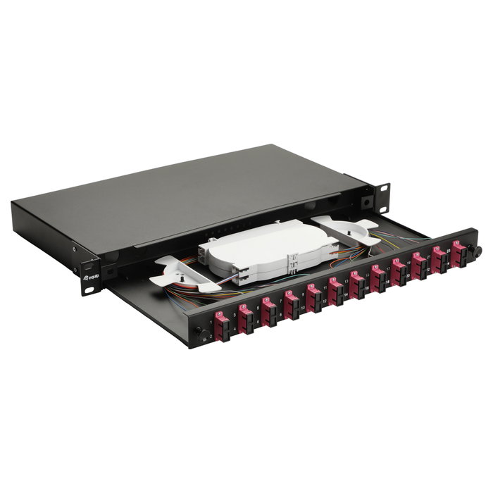 EQUIP Caja de empalme de fibra óptica 12-Port SC-Duplex OM4 1U