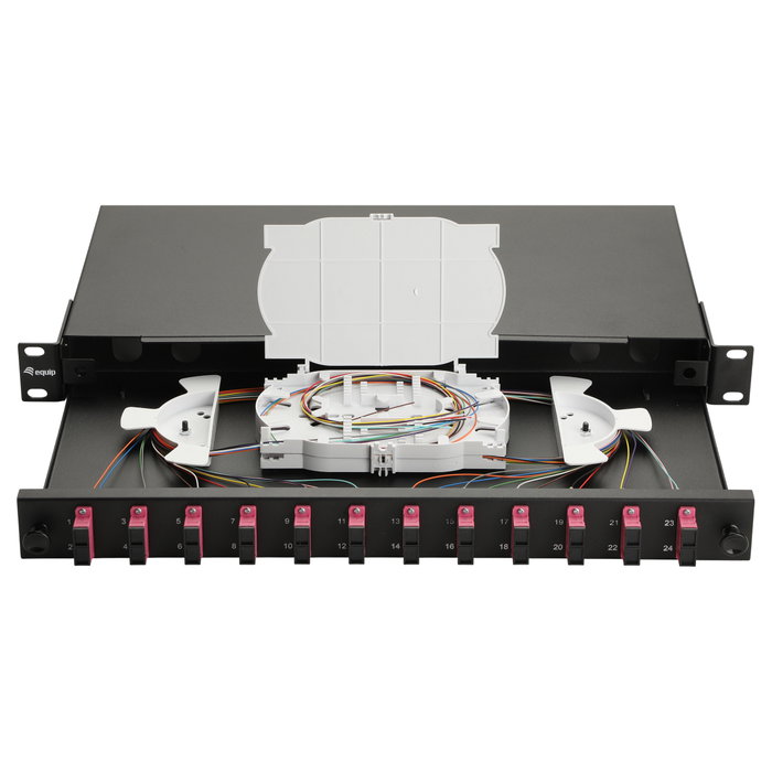 EQUIP Caja de empalme de fibra óptica 12-Port SC-Duplex OM4 1U