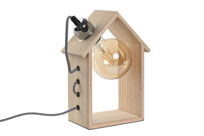 DKD Home Decor Lámpara de Sobremesa de Pino Marrón y Plateado