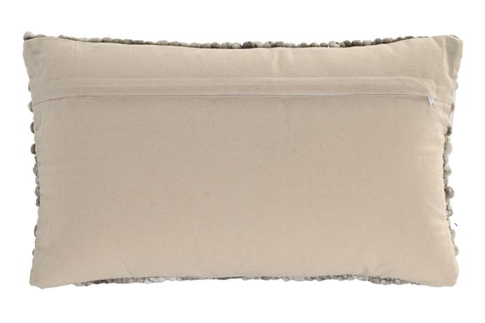 DKD Home Decor Cojín Algodón Poliéster 50x30 Beige Hecho a Mano