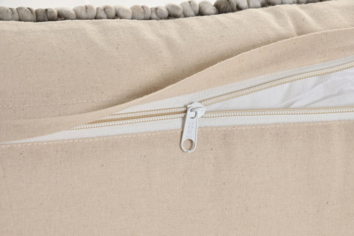 DKD Home Decor Cojín Algodón Poliéster 50x30 Beige Hecho a Mano