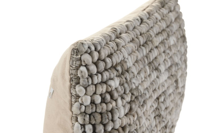 DKD Home Decor Cojín Algodón Poliéster 50x30 Beige Hecho a Mano