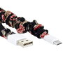 Be Mix Cable USB Tipo C Carga Rápida 3A con Recubrimiento de Tela Estampada Floral 1 Metro