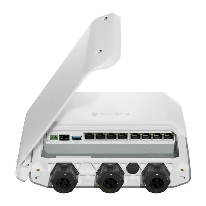 MikroTik RB5009UPr+S+OUT Router Blanco con 2.5G y Gigabit Ethernet