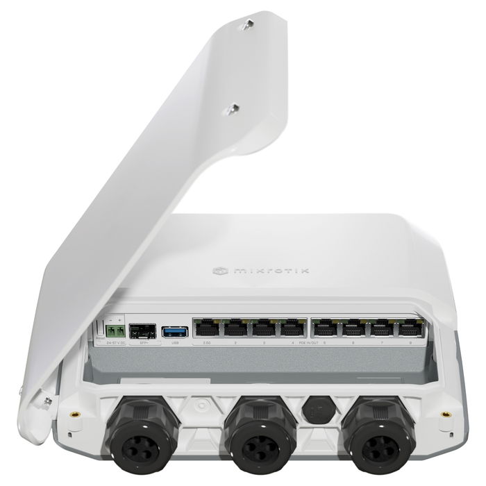 Mikrotik RB5009UPr+S+OUT - Router con 8 Puertos PoE, 2.5 Gigabit, 1 SFP+, Blanco - RouterOS