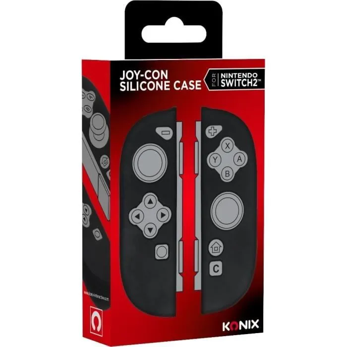 Konix Funda Protectora para Mandos Joy-Con Nintendo Switch 2 Silicona Antigolpes Antiarañazos Antipolvo Negra