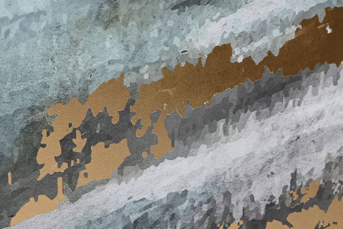 DKD Home Decor Cuadro Abstracto Verde Dorado Lienzo PS 103 x 143 x 4.5 cm (2 Unidades)