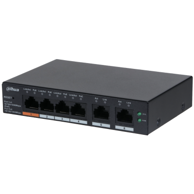 Dahua Technology DH-CS4006-4GT-60 Switch Gestionado L2 de 6 Puertos (4 PoE) Negro