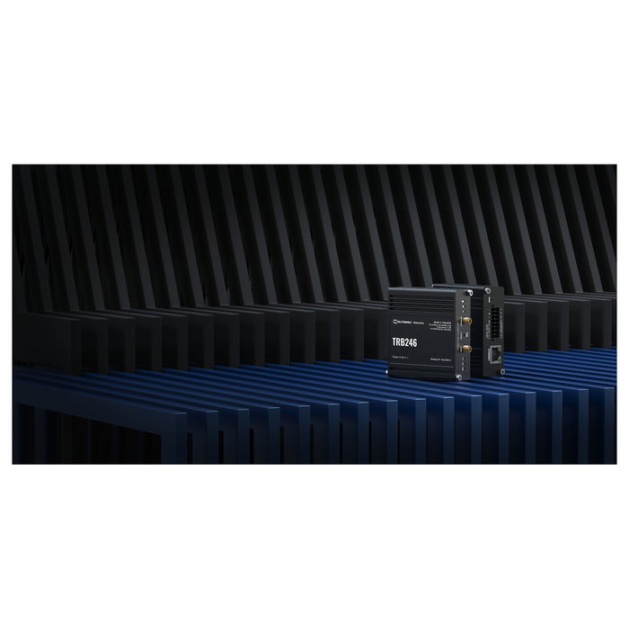 Teltonika TRB246 Gateway IoT Industrial 4G LTE Cat4 1xRJ45 100Mbps Panel Carril DIN Negro