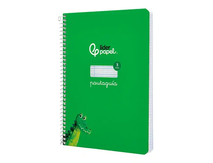 Liderpapel Cuaderno espiral A5 Pautaguía Tapa Dura 80 Hojas Papel 90gr Cuadro Pautado 3mm Verde