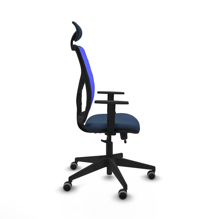 PIQUERAS Y CRESPO Silla de oficina Motilla Azul con mecanismo Sincro/Traslack
