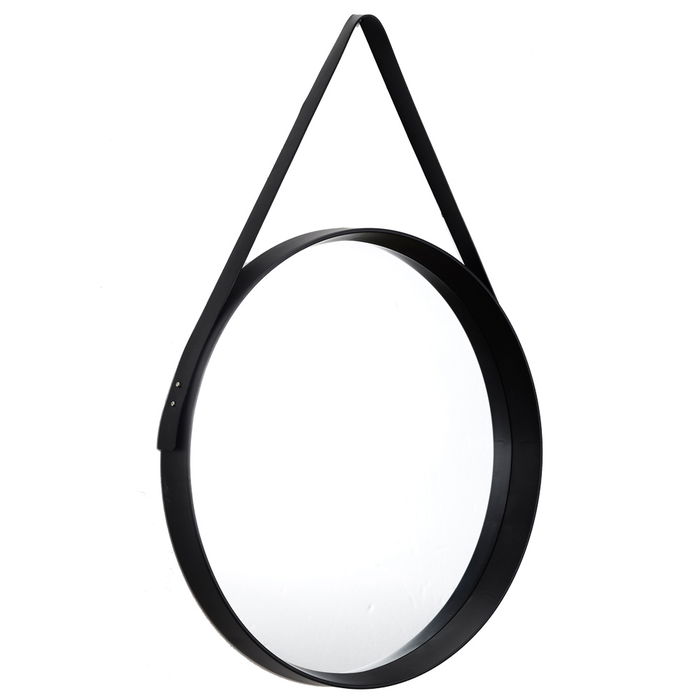 Home Deco Factory Espejo Barber Shop con Asa Negra diámetro 51,5 cm