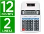 Liderpapel Calculadora Impresora 12 Dígitos Pantalla Impresión Bicolor Rollo Papel 57mm 235x155x62 mm