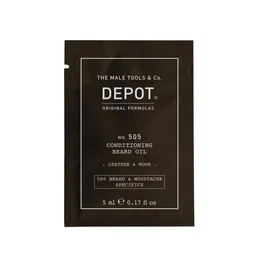Depot No. 505 Aceite para Barba y Bigote, Cuero y Madera, 5 ml