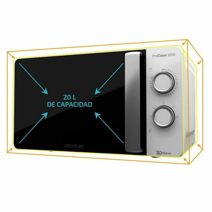 Cecotec ProClean 3010 Microondas de 20 L, 700 W, Blanco Cecotec ProClean 3010 Microondas de 20 L, 700 W, Blanco