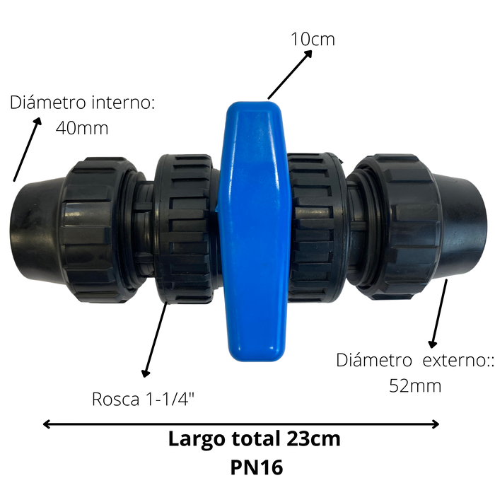 Riegolux Válvula Paso 40 mm para Riego Enterrado