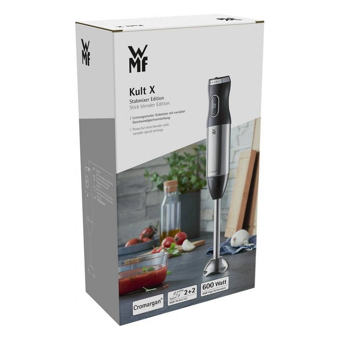 WMF Batidora de inmersión 600 W Kult X Edition Stabmixer 0416550011, Negro Metálico, Cuchilla de acero inoxidable