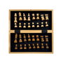 DEQUBE Ajedrez Marquetería en Madera Certificada FSC, Set de Juego D00343 con Tablero, Piezas Decorativas, Idiomas: Español, Inglés, Portugués