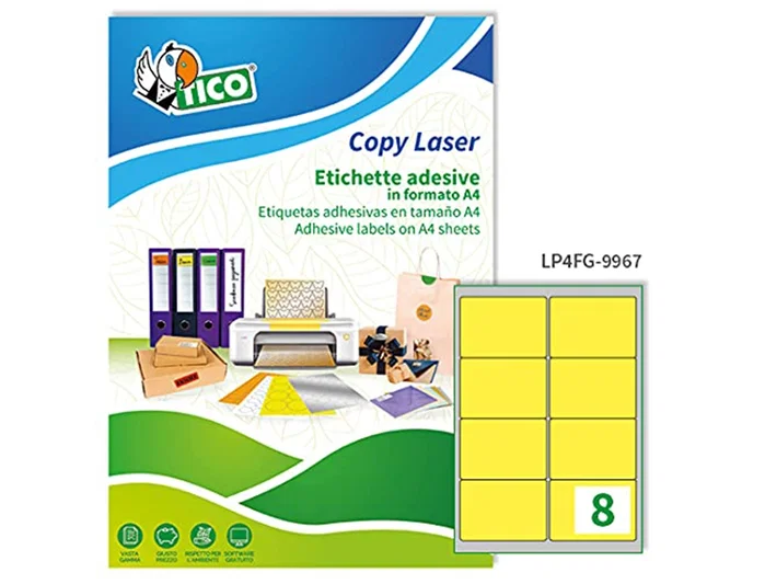 Avery Etiquetas Adhesivas Amarillo Fluorescente 99,1x67,7 mm