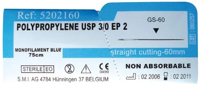 Smi Sutura Polypropylene Blue DS24 3/8 75 cm 12 Unidades