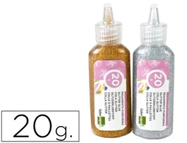 Liderpapel Purpurina con pegamento colores metálicos oro y plata 20 g