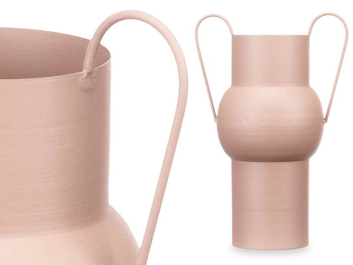 Giftdecor Jarron Acero Abombado Arena Pastel Med 22x32x14 cm (Set de 6)