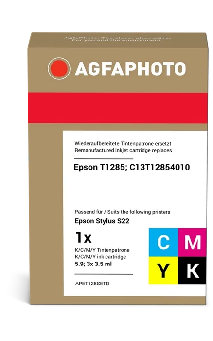 Agfa Photo T1285 Multipack Negro, Cian, Magenta, Amarillo compatible con Epson C13T12854010 Agfa Photo T1285 Multipack Negro, Cian, Magenta, Amarillo compatible con Epson C13T12854010