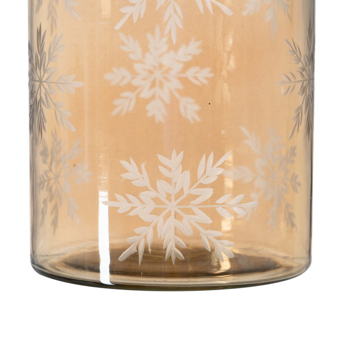 Portavelas Marrón Cristal Decoración 15 X 15 X 20 cm Portavelas Marrón Cristal Decoración 15 X 15 X 20 cm