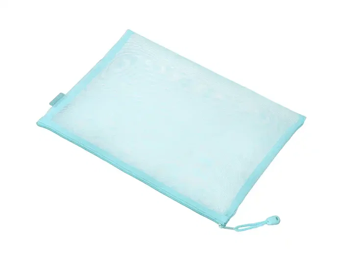 Liderpapel Bolsa Zipper Bag Poliéster Transpirable Multiusos Din A5 Azul Pastel