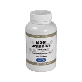 Ortocel MSM Organics 1000 mg Metilsulfonilmetano Suplemento Alimenticio 100 Comprimidos