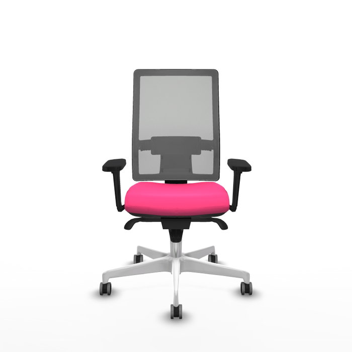 PIQUERAS Y CRESPO Silla de oficina Horna Rosa y Gris con mecanismo Sincro