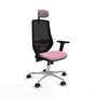 PIQUERAS Y CRESPO Silla de oficina Mardos con mecanismo Sincro, Rosa y Negro