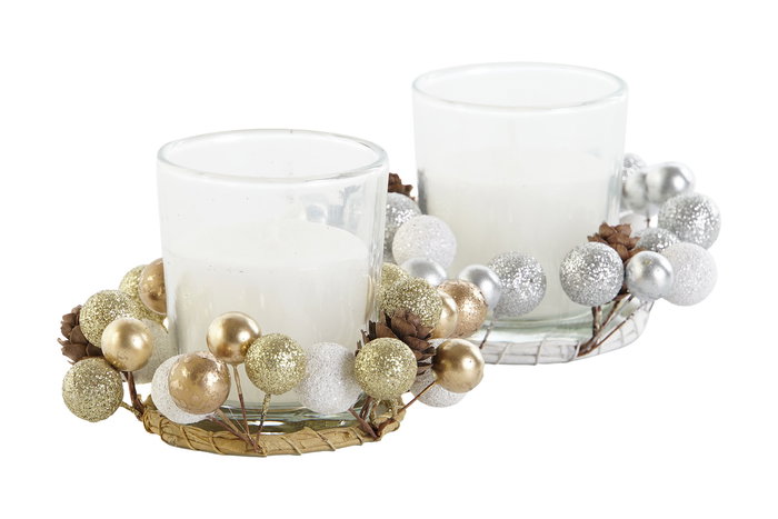 DKD Home Decor Vela Navidad Moderna Dorado Plateado Cera y Cristal 10.5 x 7 x 10.5 cm (4 Unidades) DKD Home Decor Vela Navidad Moderna Dorado Plateado Cera y Cristal 10.5 x 7 x 10.5 cm (4 Unidades)