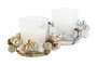 DKD Home Decor Vela Navidad Moderna Dorado Plateado Cera y Cristal 10.5 x 7 x 10.5 cm (4 Unidades)