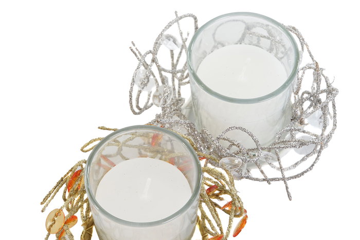 DKD Home Decor Vela Navidad Moderna Dorado Plateado Cera y Cristal 10.5 x 7 x 10.5 cm (4 Unidades) DKD Home Decor Vela Navidad Moderna Dorado Plateado Cera y Cristal 10.5 x 7 x 10.5 cm (4 Unidades)