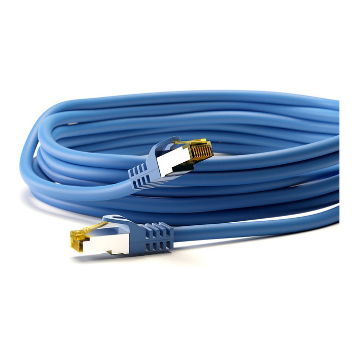Goobay Cable de Red RJ-45 Patchkabel Cat 6.a/7 S/FTP Azul 1,5 m 500 MHz 10 Gbit/s PoE+ 91592