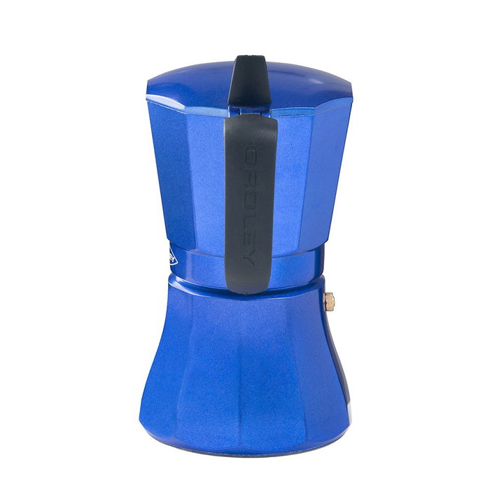 Oroley Cafetera Modelo Petra Azul de 9 Tazas de Aluminio para Inducción, Gas, Vitro y Eléctrica con Mango de Baquelita Soft-Touch