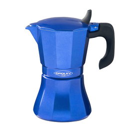 Oroley Cafetera Modelo Petra Azul de 9 Tazas de Aluminio para Inducción, Gas, Vitro y Eléctrica con Mango de Baquelita Soft-Touch