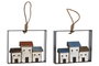 DKD Home Decor Decoración Pared Atlántico Blanco Azul Marrón Madera 18 x 3 x 15 cm (12 Unidades)