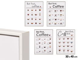 Giftdecor Cuadro Coffee Surtidos 30x40 cm Lienzo y Madera MDF (Set de 8)